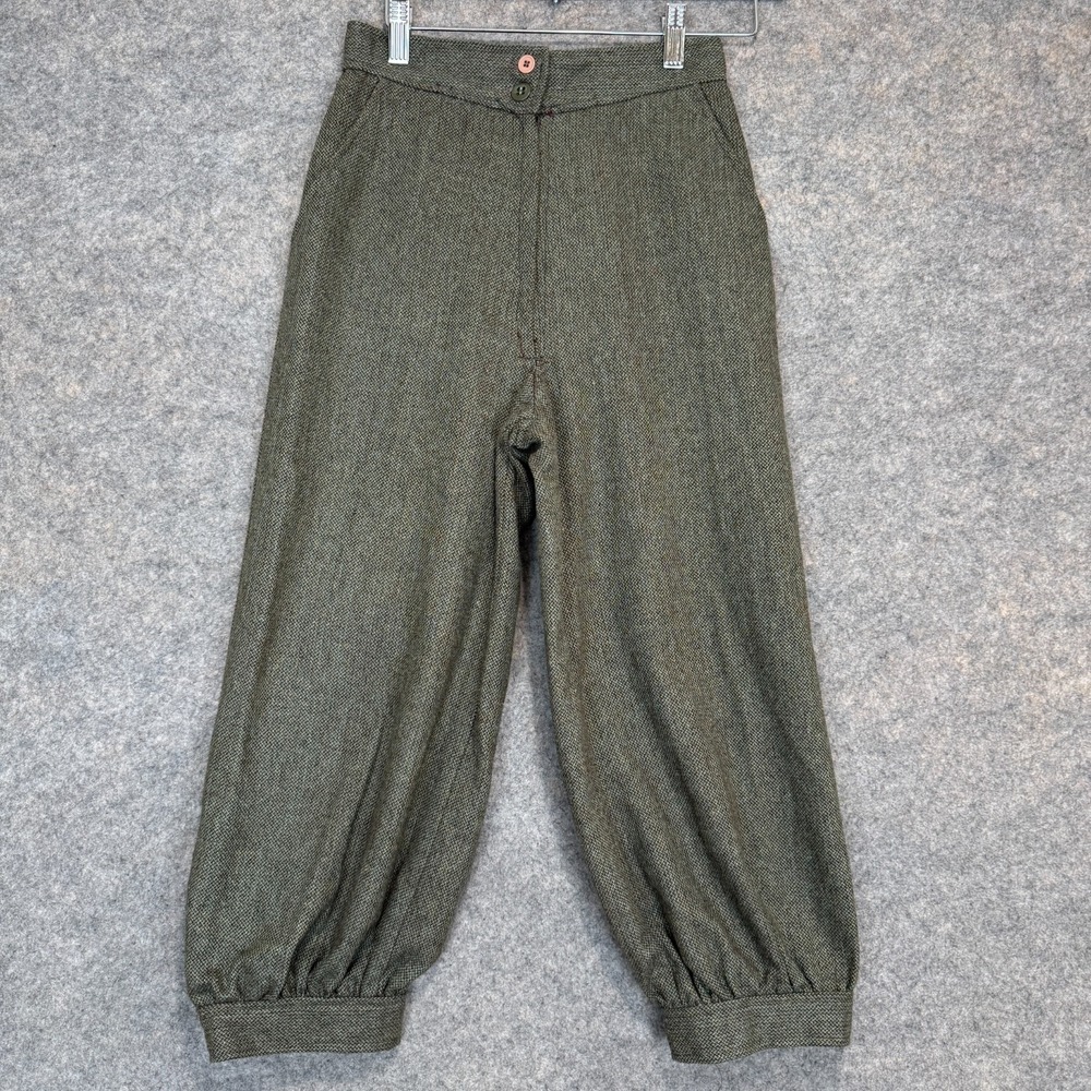 Vintage Great Pant Co Tweed Knickerbocker Wool Pants W24 24x21 Balloon Capri 60s